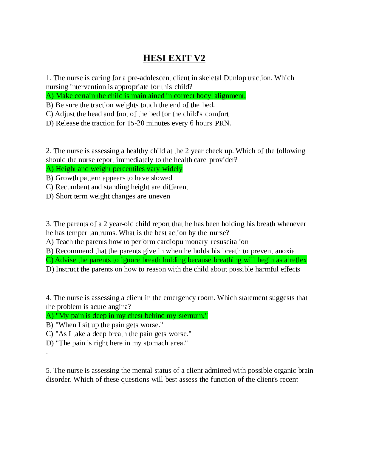 Preview image of hesi exit v2 2021 document